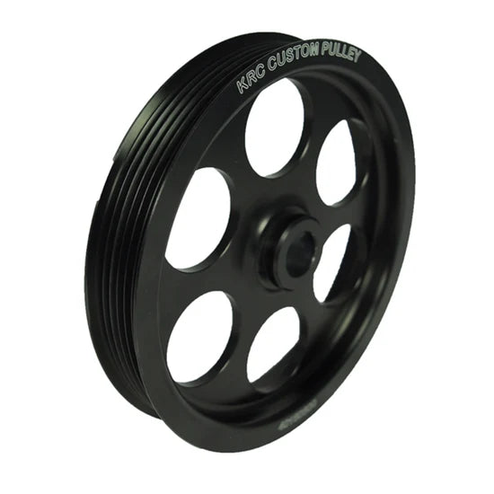 KRC Power Steering Serpentine Power Steering Pulley 6-Rib Press-On 6" Diameter - Aluminum